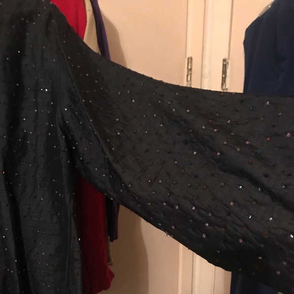 Chico’s Black Jeweled Blouse Size 3. (I would call it an XL or 16/18) - Picture 5 of 8